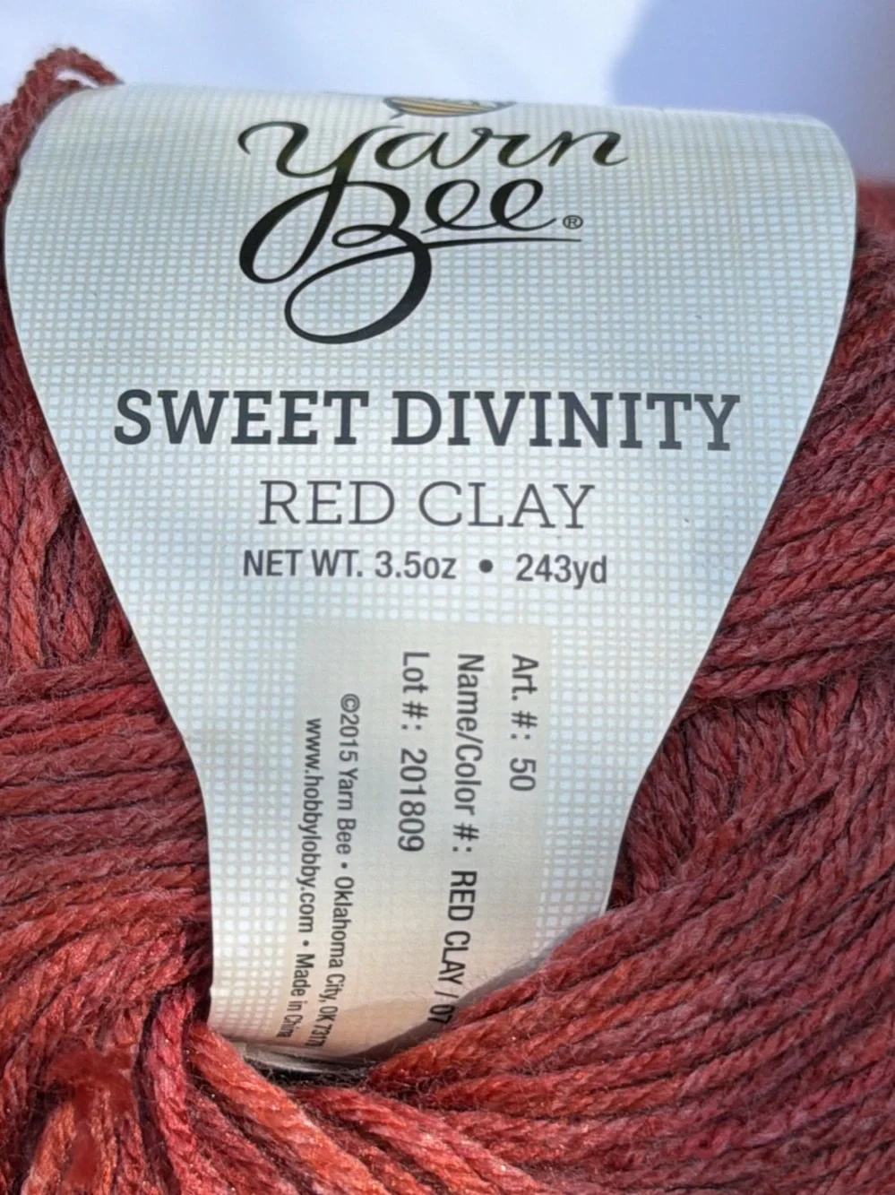 Yarn Bee Sweet Divinity Yarn lot in Red Clay and Mountain View's Gray 7 Skeins